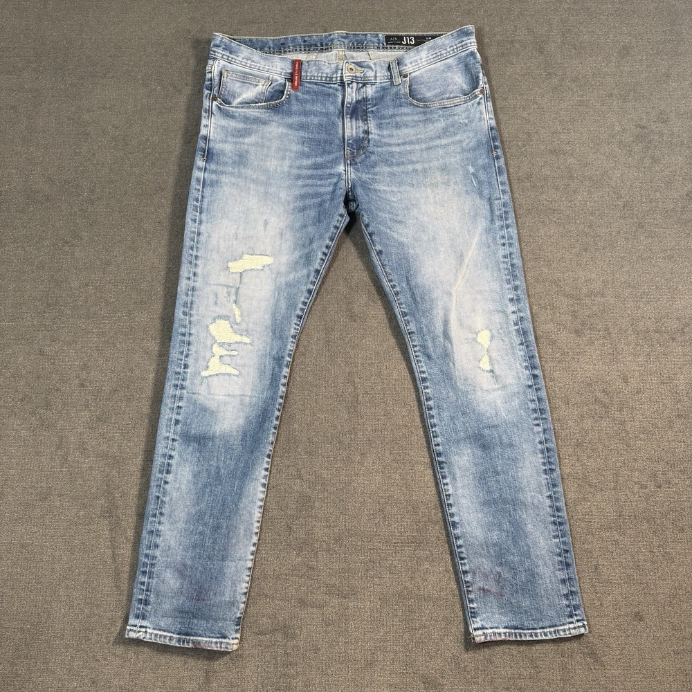Armani Exchange A|X J13 Slim Jeans Men's Size 38x30 Distressed Denim Slim Fit